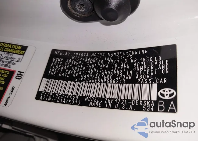 5YFBURHE5HP608213: 43455381