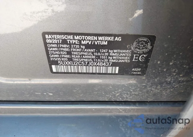 5UXKU2C57J0X48437: 43455405