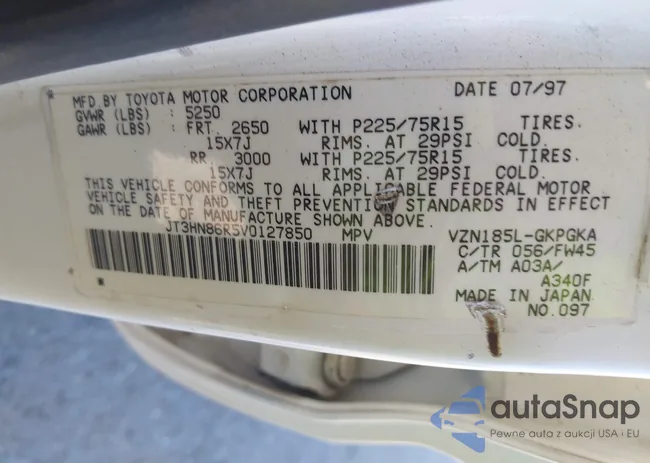 JT3HN86R5V0127850: 43455454