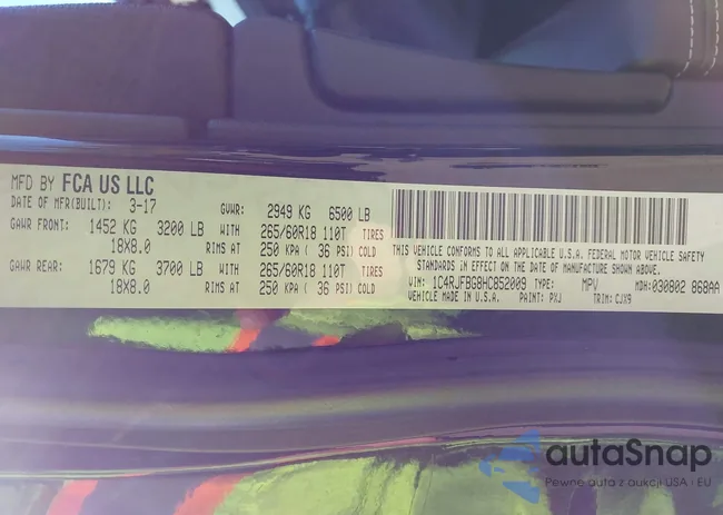 1C4RJFBG8HC852009: 43455478