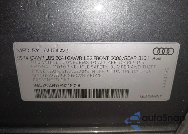 WAU32AFD7FN019029: 43455517