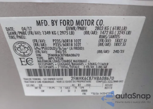 2FMHK6C87HBA08670: 43456519