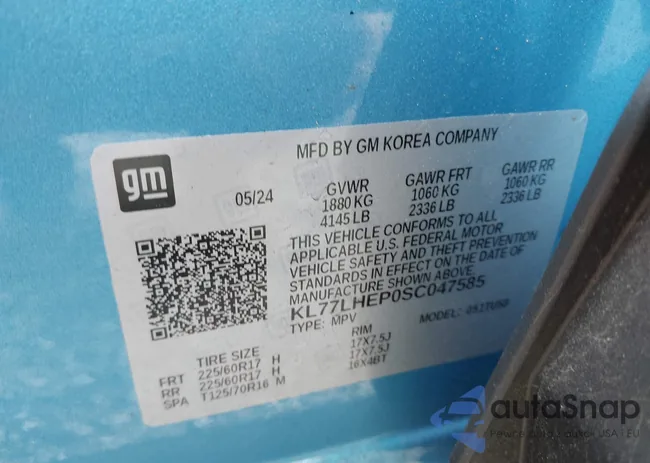 KL77LHEP0SC047585: 43456536