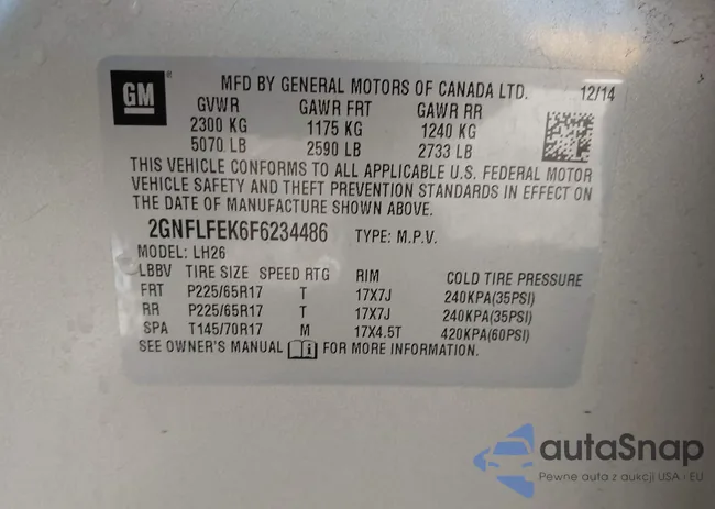 2GNFLFEK6F6234486: 43456571