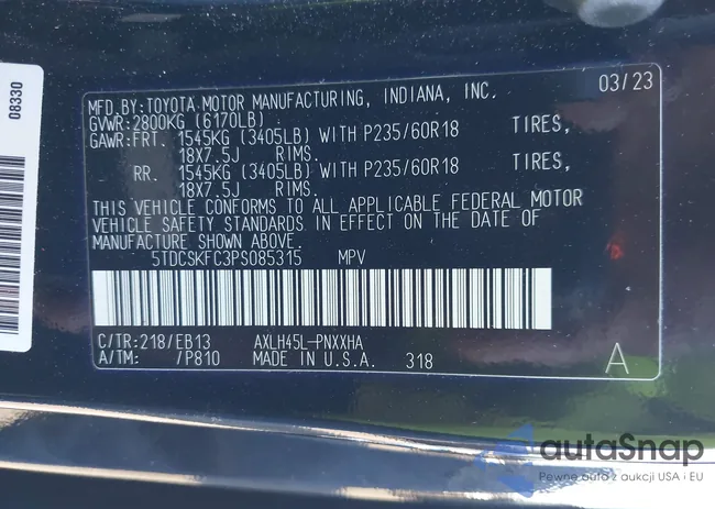 5TDCSKFC3PS085315: 43456604