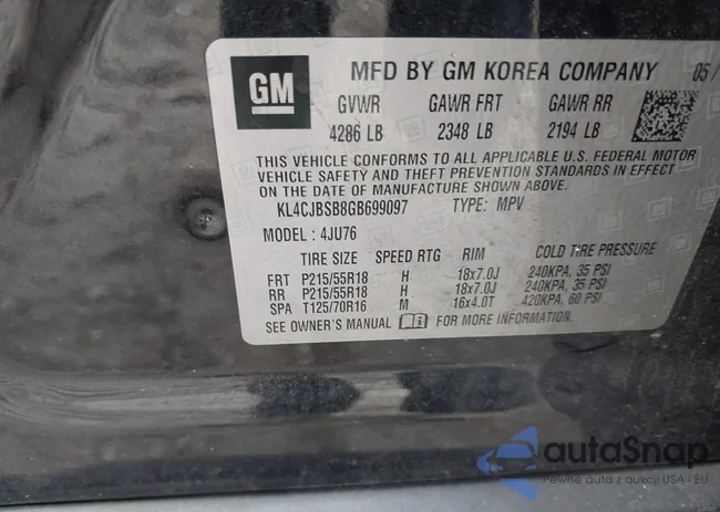 KL4CJBSB8GB699097: 43456618