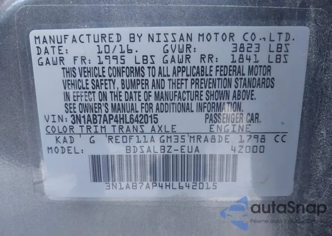 3N1AB7AP4HL642015: 43456667