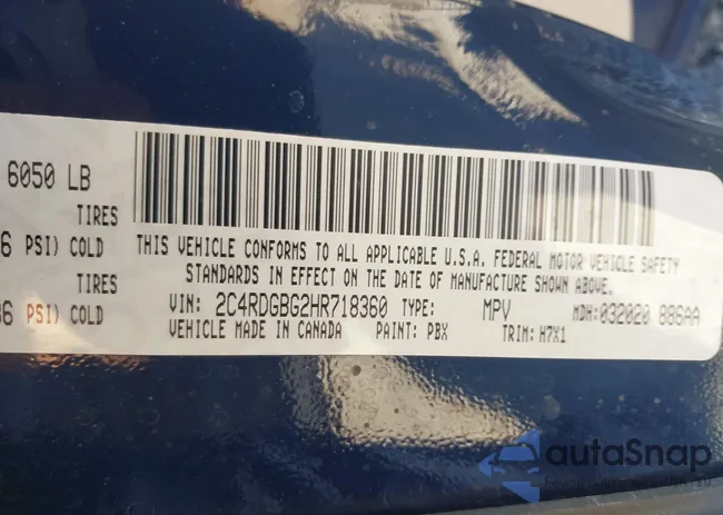 2C4RDGBG2HR718360: 43456729