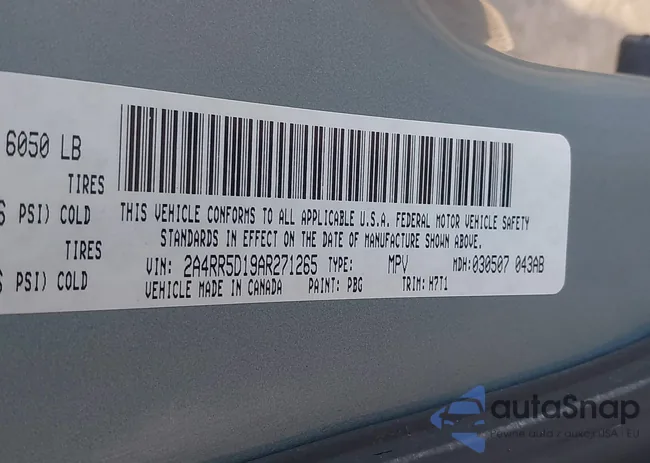 2A4RR5D19AR271265: 43456733