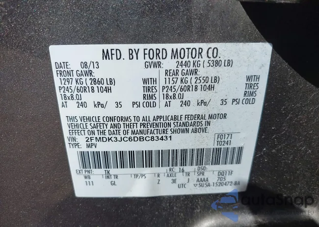 2FMDK3JC6DBC83431: 43456817