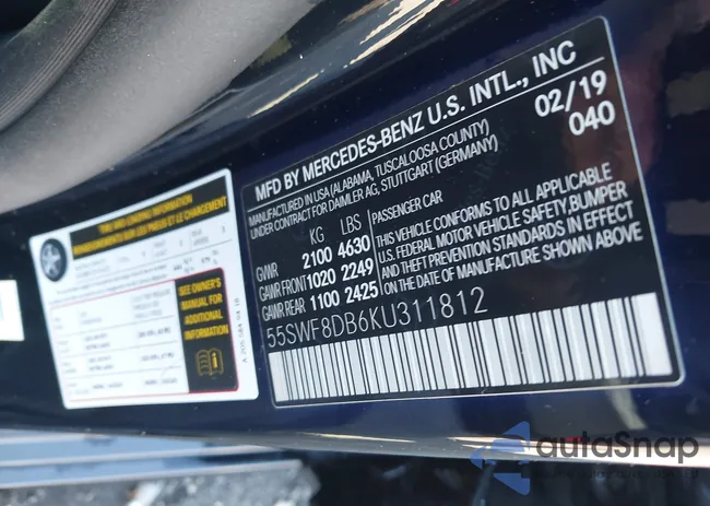 55SWF8DB6KU311812: 43456949