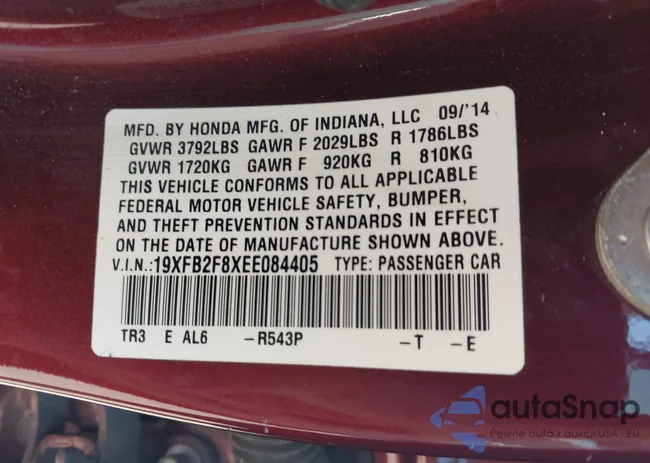 19XFB2F8XEE084405: 43457005