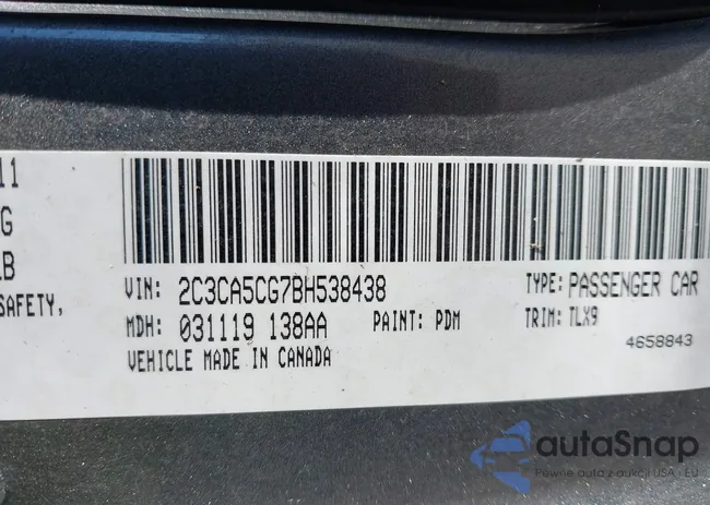 2C3CA5CG7BH538438: 43457023