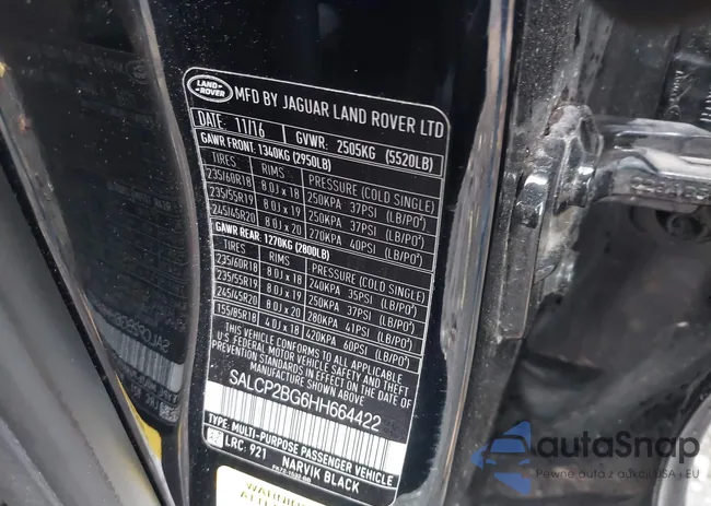 SALCP2BG6HH664422: 43457086