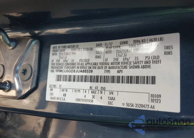 1FMCU0GD8JUA80339: 43457091