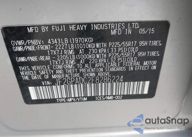 JF2GPADC2F8286224: 43457106