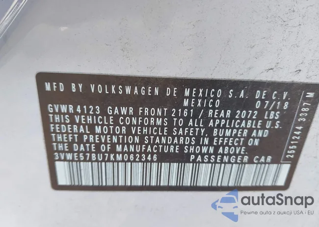 3VWE57BU7KM062346: 43457115