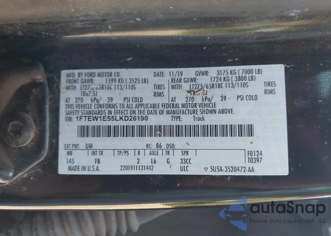 1FTEW1E55LKD26190: 43456209