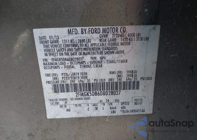 2FMGK5D86DBD28027: 43456218