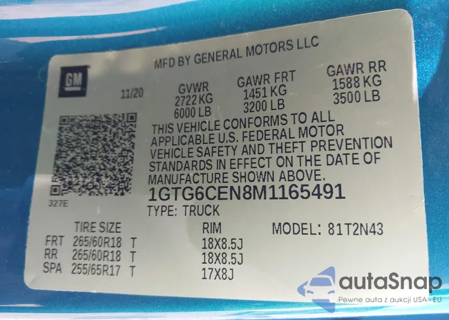 1GTG6CEN8M1165491: 43456275