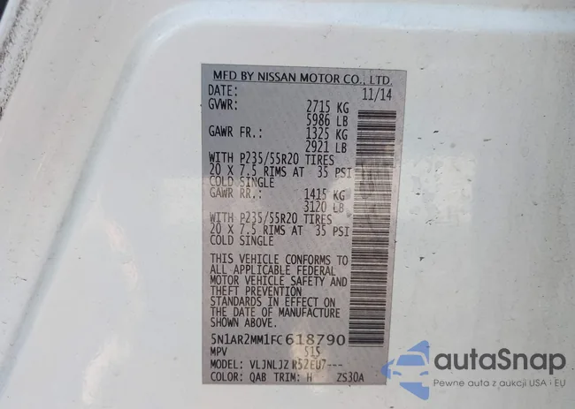 5N1AR2MM1FC618790: 43456296