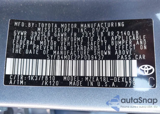 5YFB4MDE2PP009437: 43456420