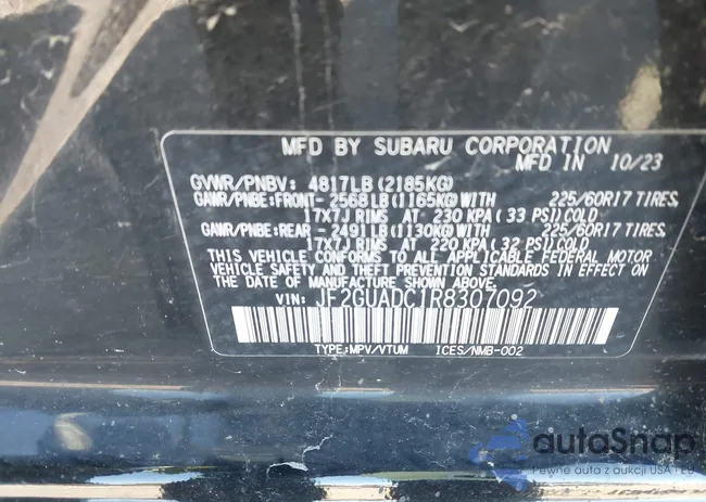 JF2GUADC1R8307092: 43457550