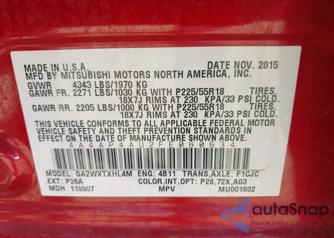 4A4AP4AU2FE060634: 43457619