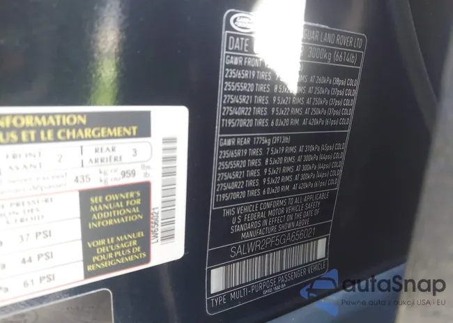 SALWR2PF5GA656021: 43457628