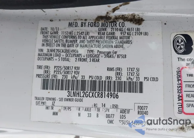 3LNHL2GCXCR814906: 43457710