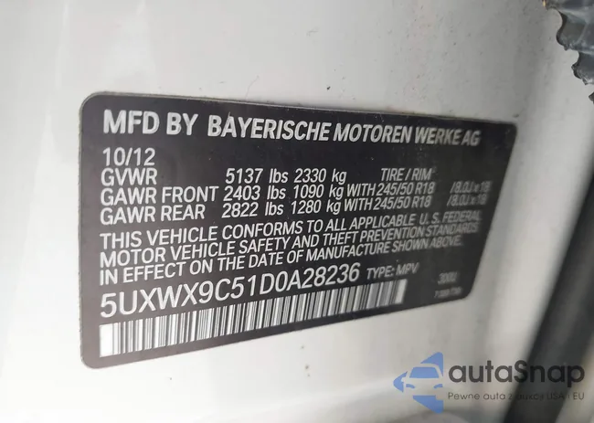 5UXWX9C51D0A28236: 43457761