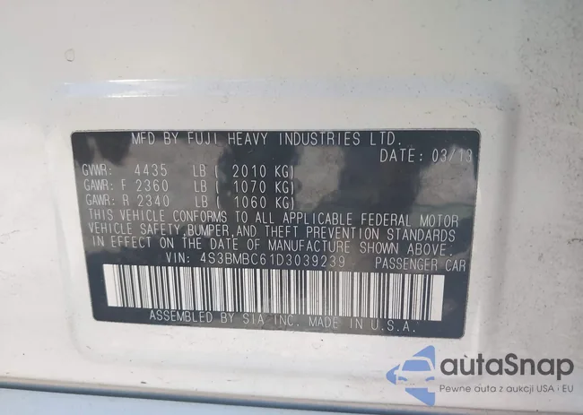 4S3BMBC61D3039239: 43457881