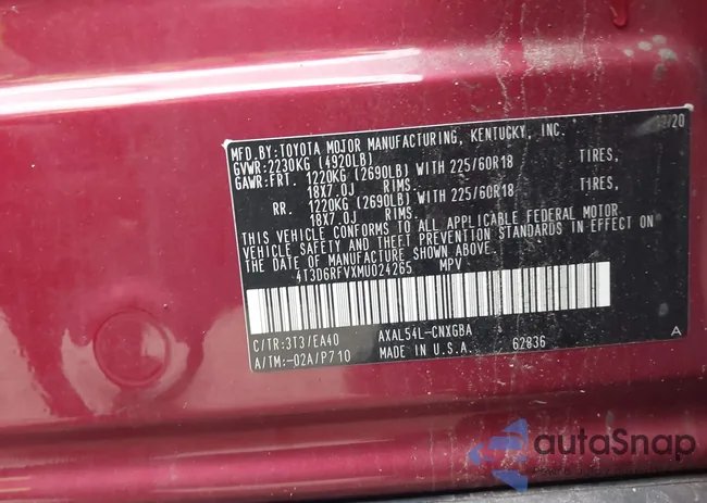 4T3D6RFVXMU024265: 43457883