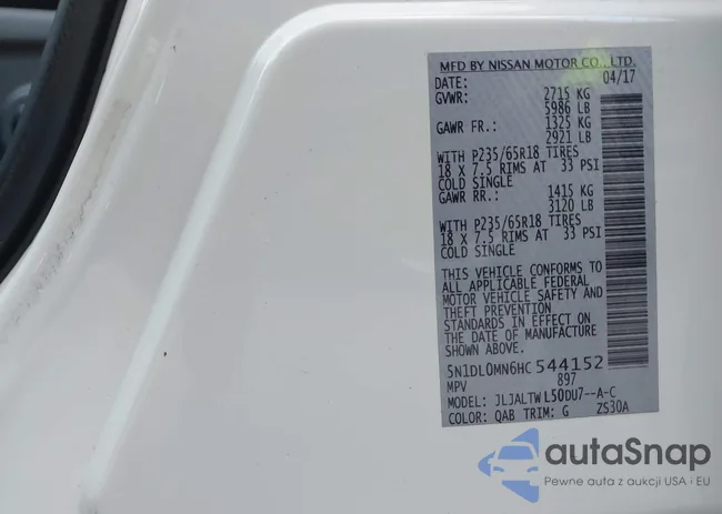 5N1DL0MN6HC544152: 43457886