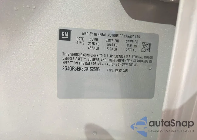 2G4GR5EK8C9162606: 43457906