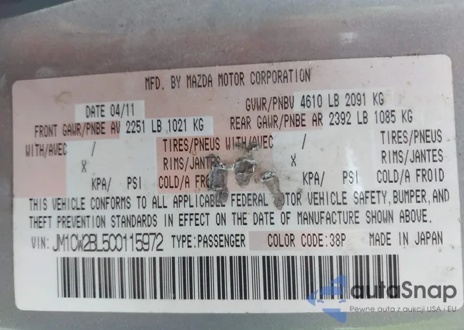 JM1CW2BL5C0115972: 43457986