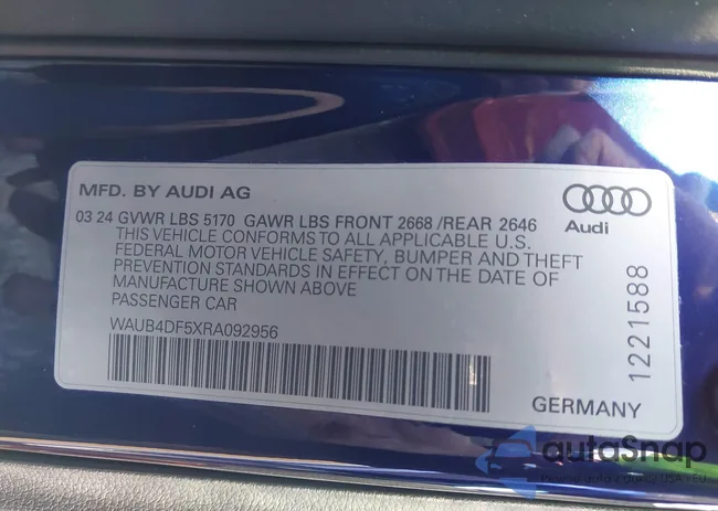 WAUB4DF5XRA092956: 43458028