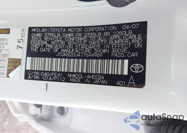 JTDKB20U477644989: 43458043