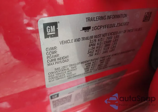 1GCPYFED2LZ343902: 43458046