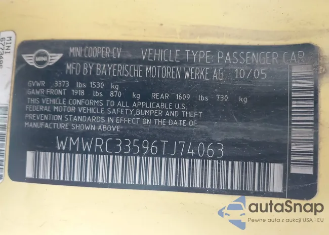 WMWRC33596TJ74063: 43458051