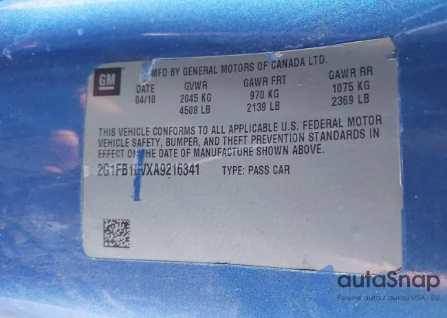 2G1FB1EVXA9216341: 43457128