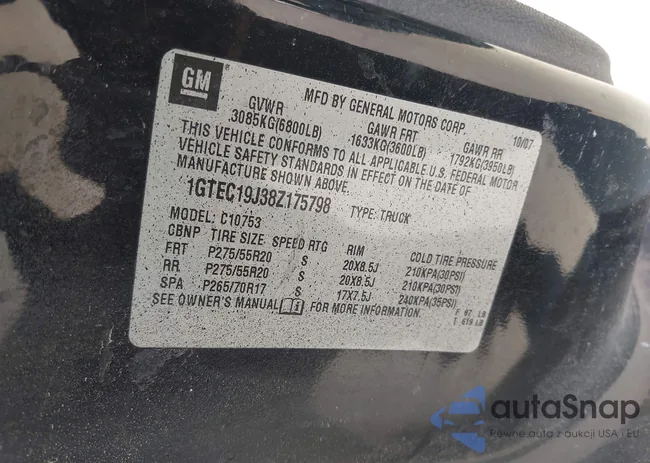 1GTEC19J38Z175798: 43457171