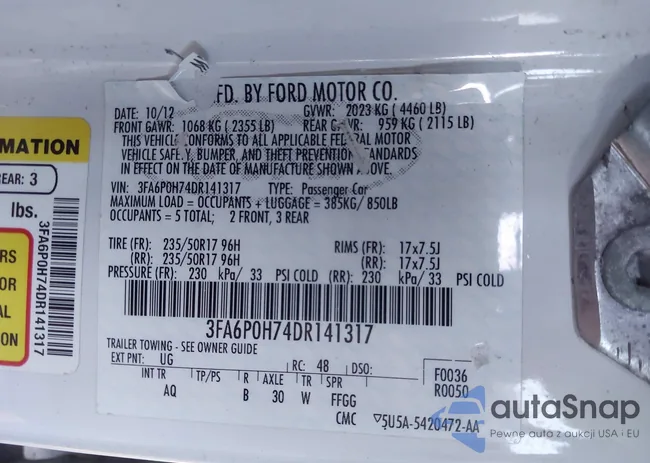 3FA6P0H74DR141317: 43457193