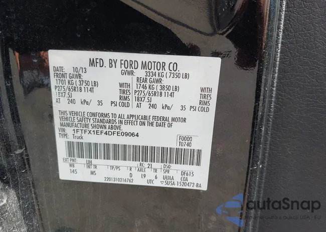 1FTFX1EF4DFE09064: 43457212