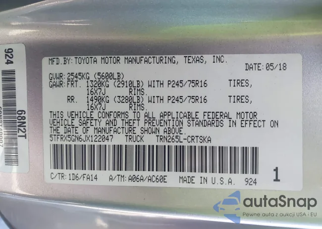 5TFRX5GN6JX122047: 43458862