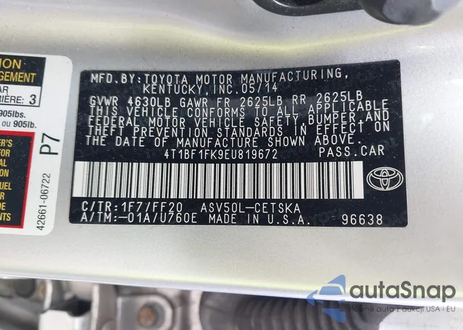 4T1BF1FK9EU819672: 43459010