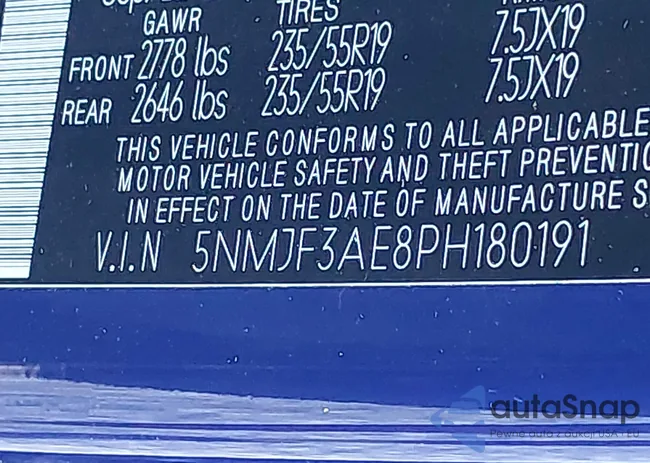 5NMJF3AE8PH180191: 43459090