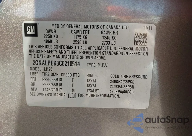 2GNALPEK3C6210514: 43458146