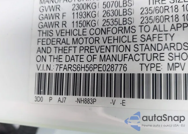 7FARS6H56PE028776: 43458184