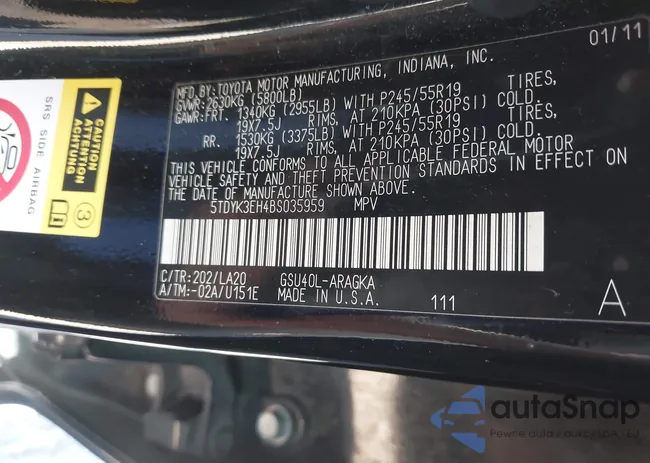 5TDYK3EH4BS035959: 43458225